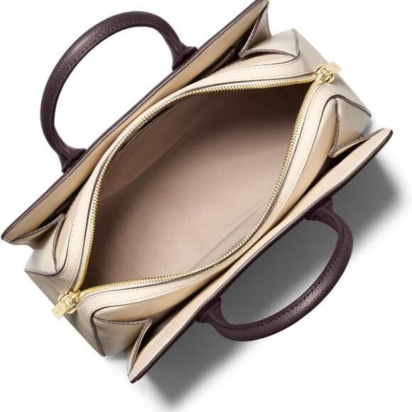 Laila Medium Satchel: Color-Blocked Leather & Signature Design for Women - Picture 2 of 3